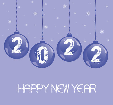 New Year decoration 2022 with glass ballのイラスト素材