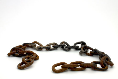 Isolated rusty chain