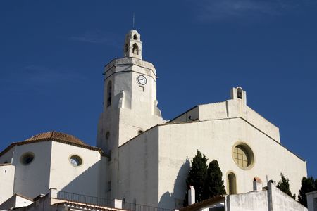 Church in Cadaques, Costa Brava, Catalonia, Spainの写真素材