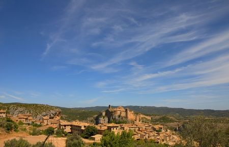 Village and collegiate church of Alquezar, Huesca, Aragon, Spainの写真素材