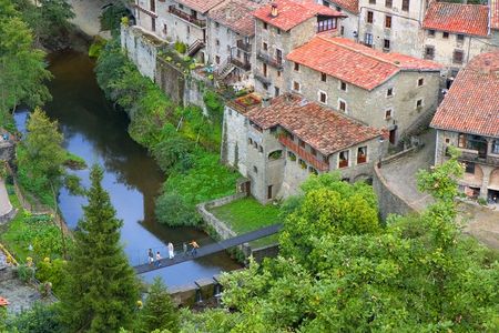 Medieval village of Rupit, Barcelona, Catalonia, Spainの写真素材
