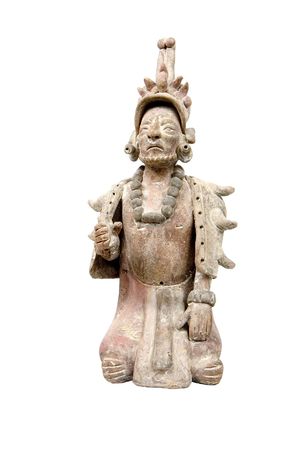 Mayan terracotta isolated on whiteの写真素材