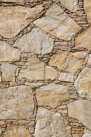 Close-up of a rough stone wall 
