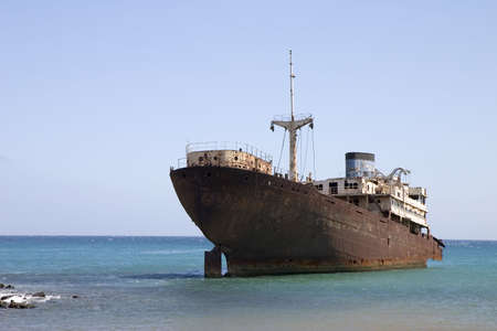 Wreck in Costa Teguise, Lanzarote, Canary Islands, Spainの写真素材