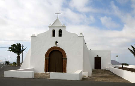 Nuestra Señora del Socorro church in Tiagua, Lanzarote, Canary Islands, Spainの写真素材
