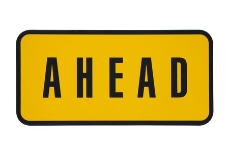 ahead sign isolated on white
