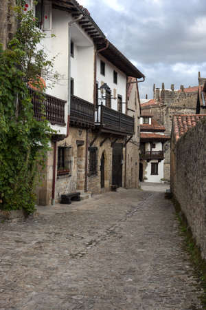 Typical street in Santillana del Mar, Cantabria,Spain