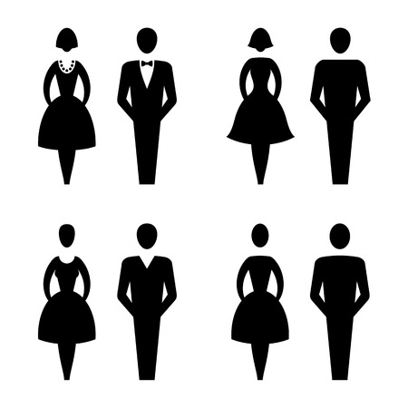 Restroom Signs Vector Lady & Gentleman Collection, vector illustrationのイラスト素材