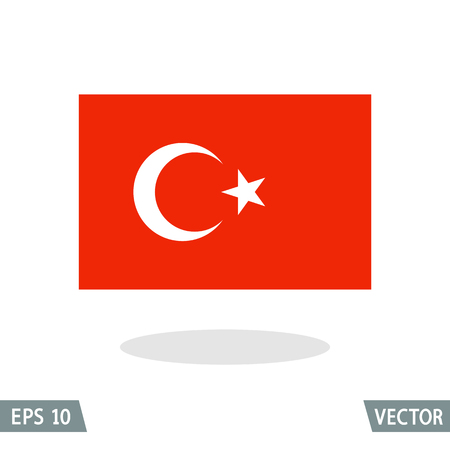 Turkey and Ottoman Empire flag icon, vector illustration. Religious Islamic symbol Star and Crescent.のイラスト素材