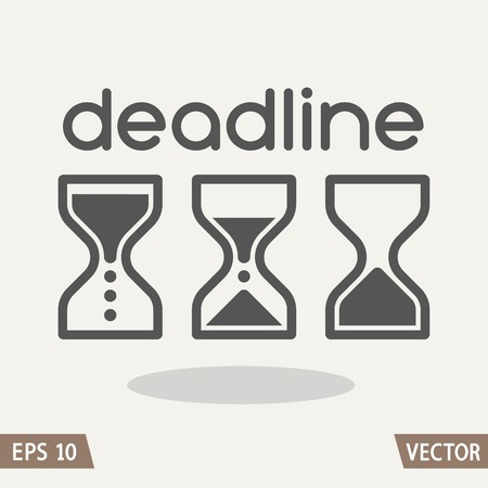 Hourglass time management business icons set. Deadline, animated sandclock vector eps10 illustration.のイラスト素材