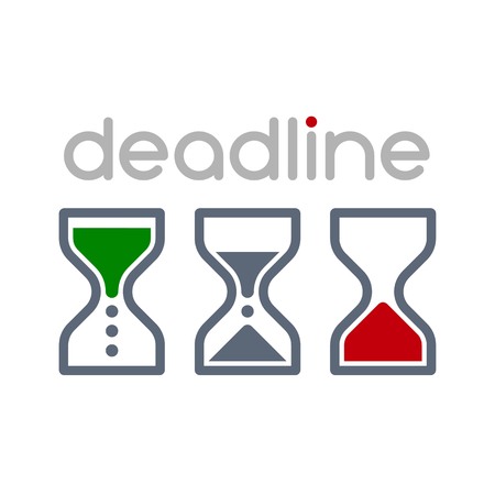 Hourglass time management business icons set. Deadline, animated sandclock vector eps10 illustration.のイラスト素材