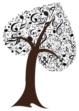Music note with music treeのイラスト素材