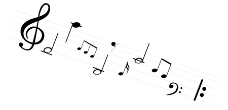Music note background with symbolsのイラスト素材