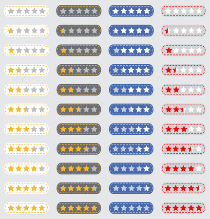 Star review rating icon collection with starsのイラスト素材