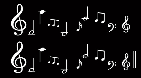 Music note background with music symbol icon collectionのイラスト素材