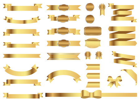Gold banner collection with creative artsのイラスト素材