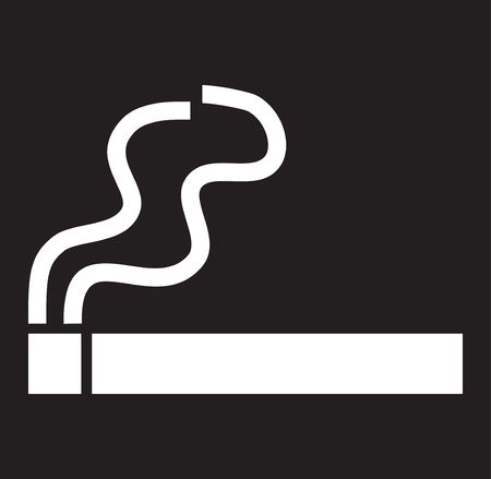 Smoking cigarette icon flat symbolのイラスト素材