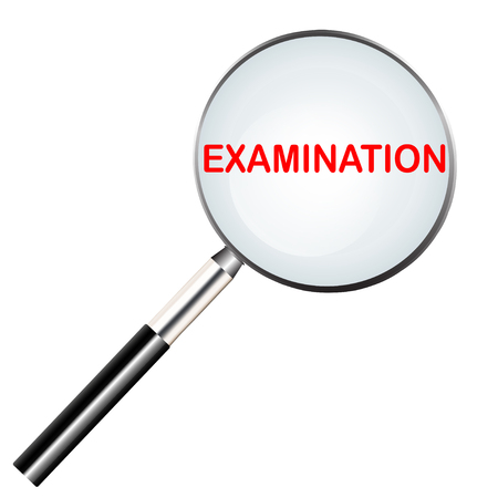 Examination highlighted in magnifier tool iconのイラスト素材