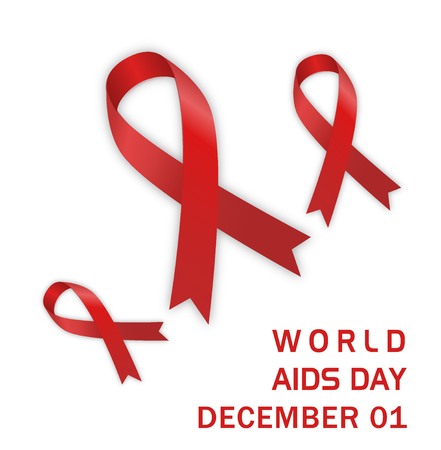 World aids day with aids icon in red colorのイラスト素材