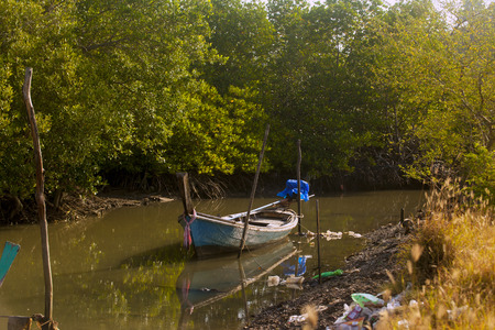 Fishing boats and fish trapsの写真素材