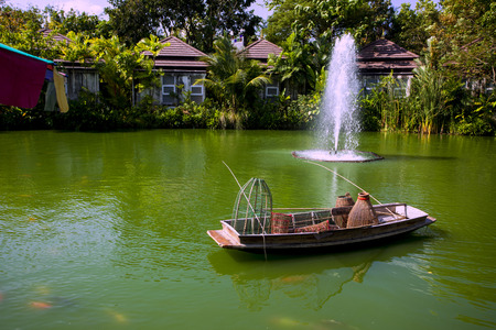 Fishing boats and fish trapsの写真素材