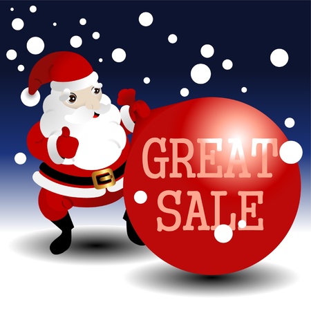 Christmas sale card with Santaのイラスト素材
