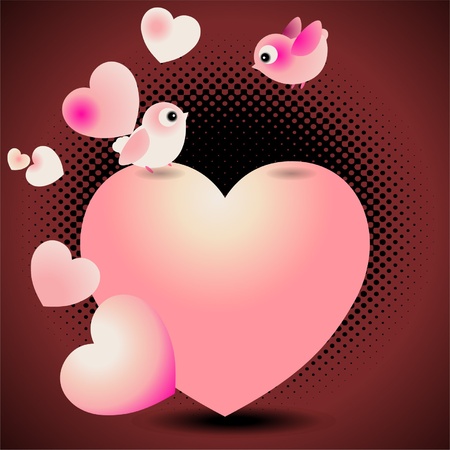 Love Birds Valentine Greeting Card のイラスト素材