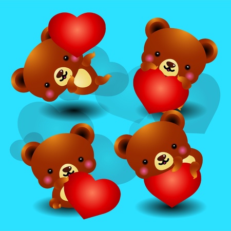 Valentine Bears のイラスト素材