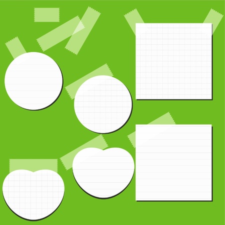 Set of paper stickers with tape のイラスト素材