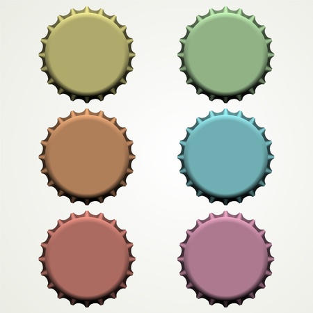 colorful bottle caps のイラスト素材