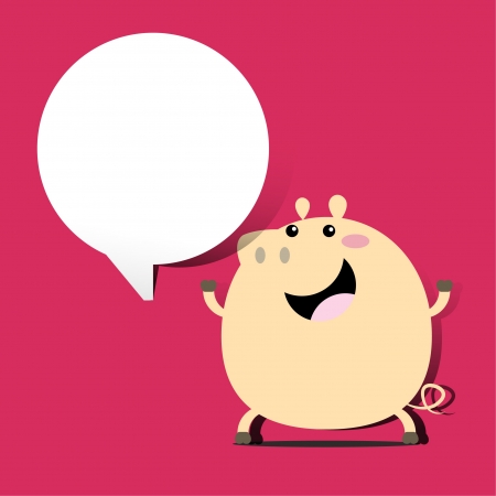 Illustrator of pork with speech bubble のイラスト素材