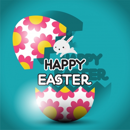 Easter rabbit with Easter egg のイラスト素材