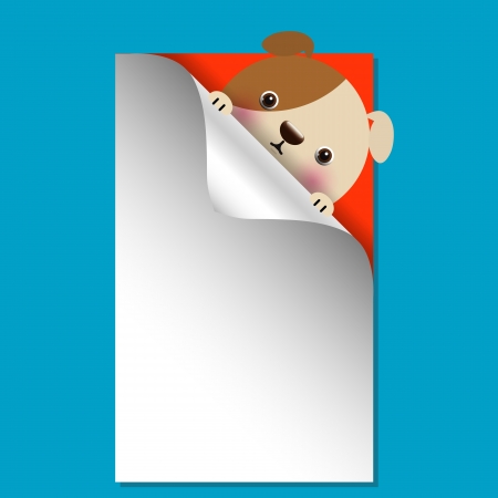 Vector illustration of cute dog with place for textのイラスト素材