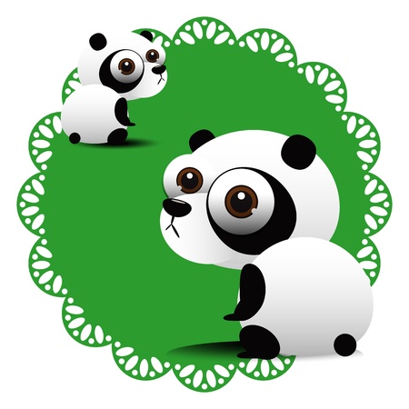 Panda bear cartoon のイラスト素材