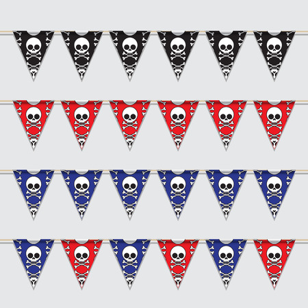 Vector set of skeleton bunting のイラスト素材