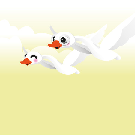 swan flying  Vector illustration のイラスト素材