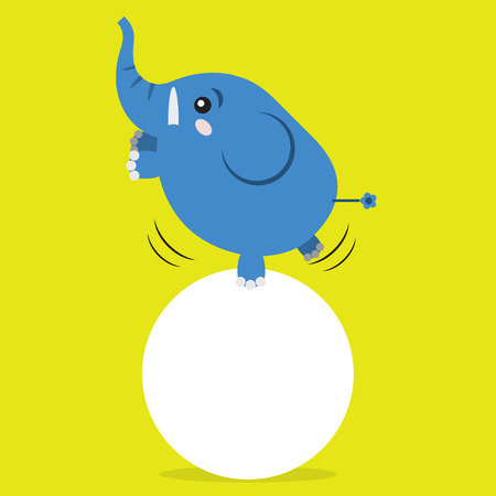 Elephant on the ball. Vector illustrationのイラスト素材