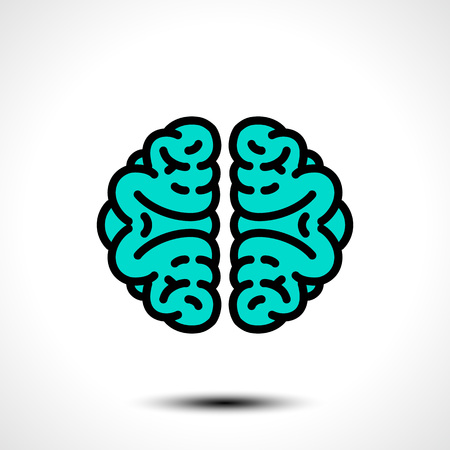 Abstract brain logo. Brainstorm think idea Logotype concept icon. Vector illustrationのイラスト素材