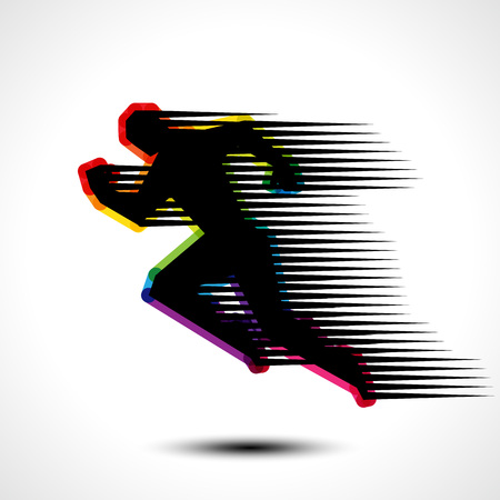Running man icon. Vector illustrationのイラスト素材