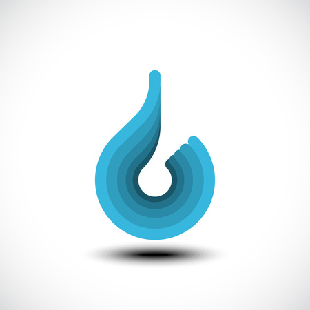Abstract blue water drop icon. Vector creative conceptのイラスト素材