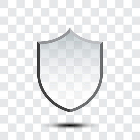 Blank protection shield icon isolated on white background. Vector illustrationのイラスト素材