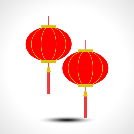 Chinese lanterns. Vector illustration. Chinese new year design elements.のイラスト素材