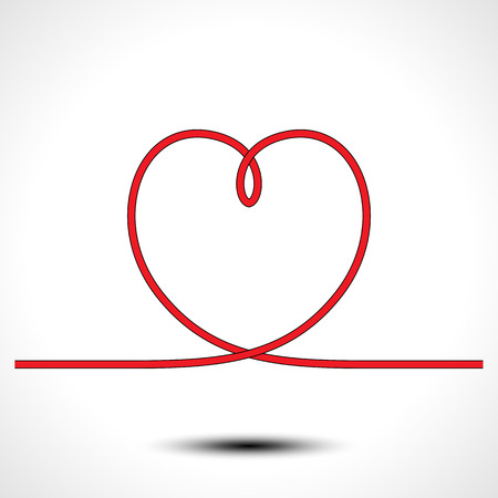 Knot heart shape vector icon logo design. Vector illustrationのイラスト素材