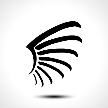 Wing icon isolated on white background. Vector illustrationのイラスト素材