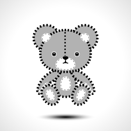 Flurry teddy bear. Vector illustrationのイラスト素材