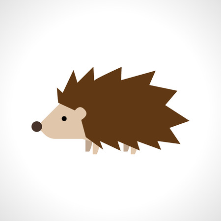 Cute hedgehog isolated on white background. Vector illustrationのイラスト素材