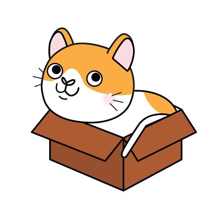 Funny and cute cartoon cat, Vector illustrationのイラスト素材