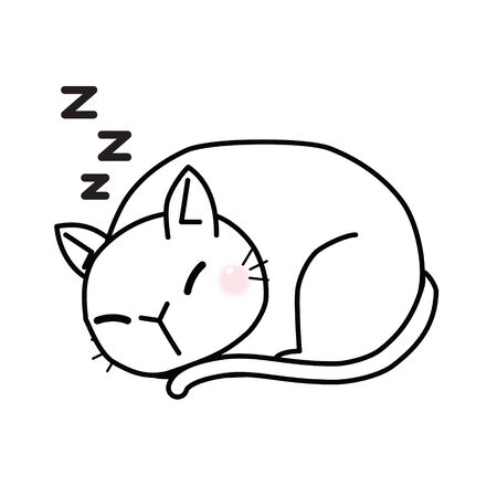 Funny and cute cartoon cat, Vector illustrationのイラスト素材