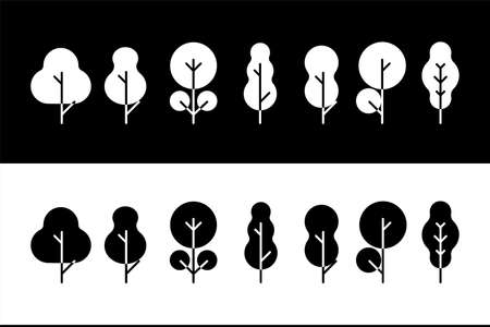 Set of tree icons. Vector illustrationのイラスト素材