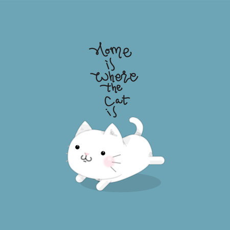 Funny and cute cartoon cat, Vector illustration.のイラスト素材